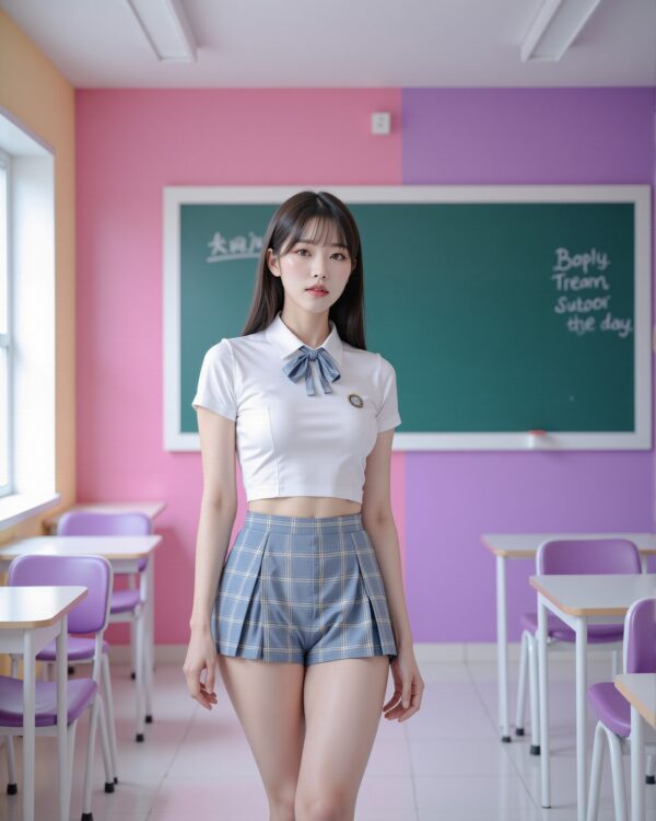 AI美女模特儿写真图集-学生时代系列