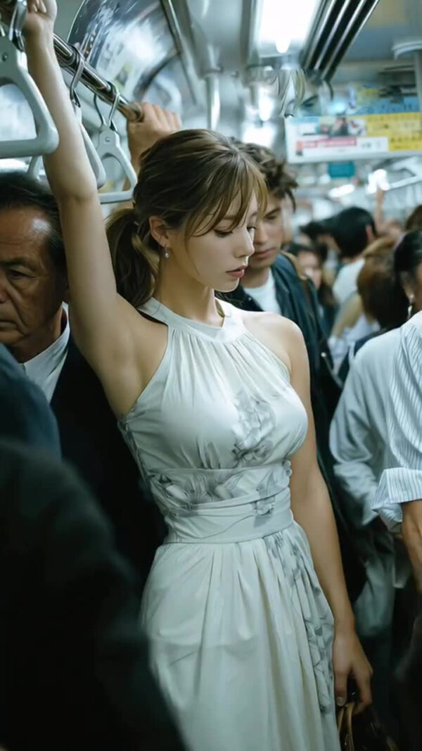 AI美女白领短视频集合-上班搭乘地铁系列